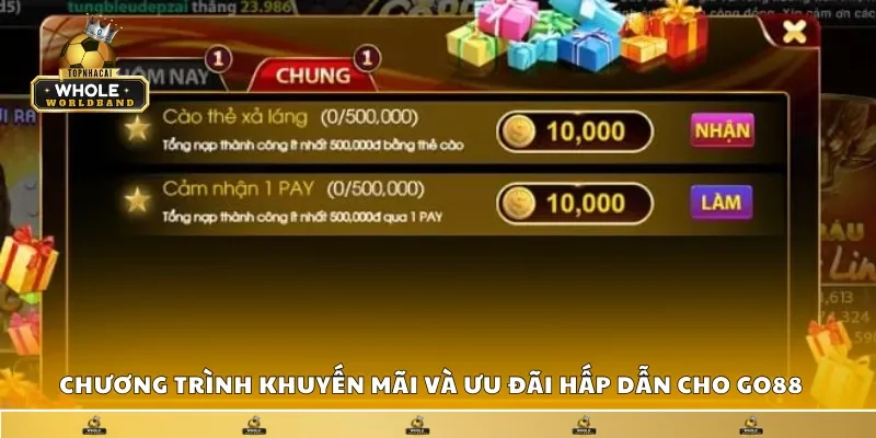 Ưu đãi đặc biệt và khuyến mãi hấp dẫn tại Go88